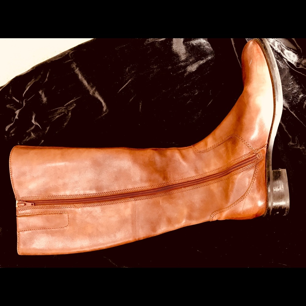 Tall brown leather ECCO riding boots - Picture 3 of 4